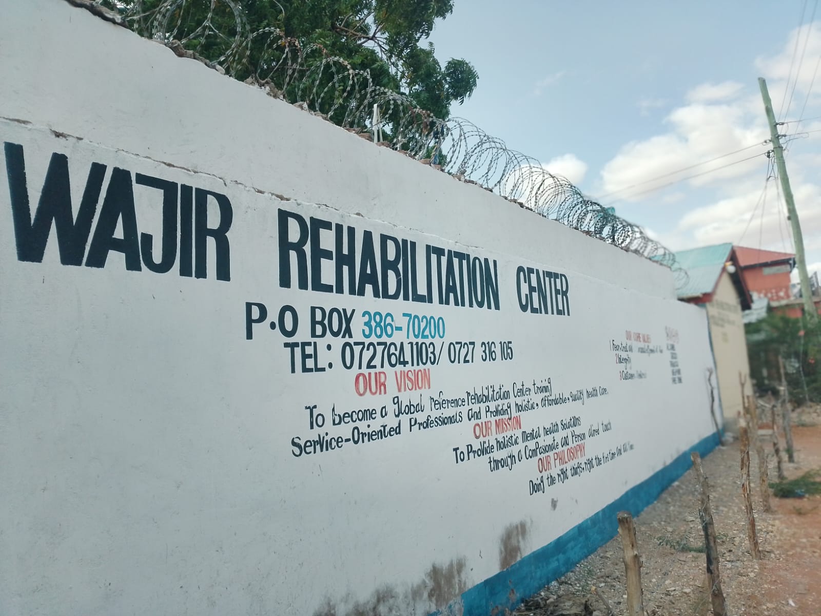 Wajir Rehabilitation Centre entrance wall