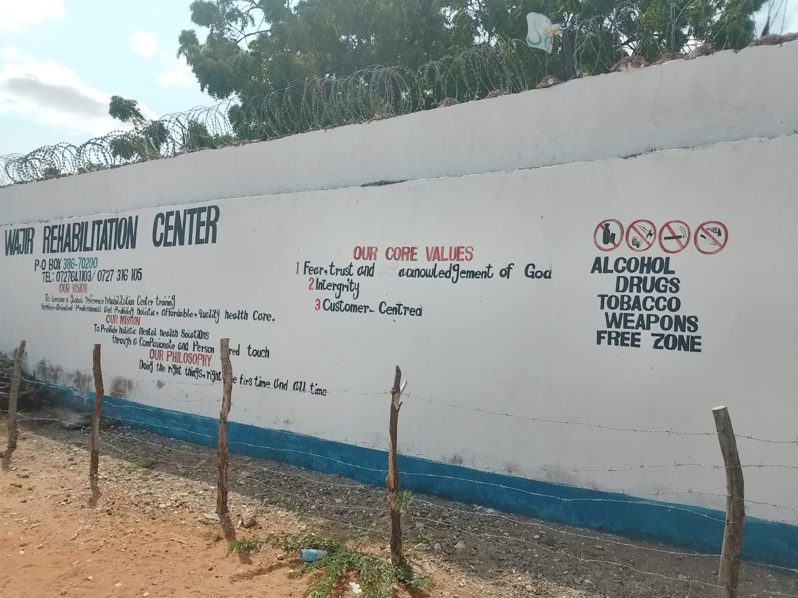 Centre core values and drug-free zone signage